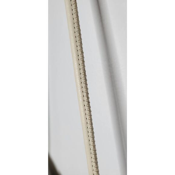 Zara Tote Bag Large Ivory Jade Faux Leather Gold Metal Handles Shoulder Purse - Picture 6 of 7